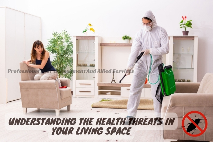 Expert pest exterminator from Professional Pest Management And Allied Services Pvt. Ltd. in Chennai conducting a thorough home pest prevention service to protect residents' health