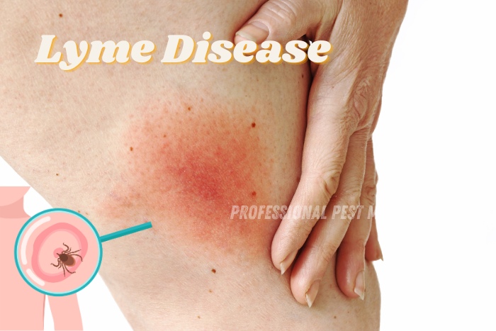 Close-up image of a tick bite rash, a symptom of Lyme Disease, by Professional Pest Management And Allied Services Pvt. Ltd, Chennai. Highlighting the importance of pest control to prevent tick infestations and safeguard your health