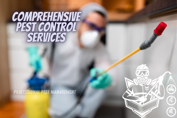 Professional Pest Management And Allied Services Pvt. Ltd. offers comprehensive pest control services. The image features a technician in protective gear applying pest control solutions in a kitchen setting, highlighting our dedication to providing thorough and effective pest management for homeowners in Chennai. Our services ensure a safe and pest-free environment for all clients