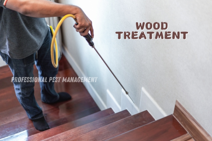 Professional Pest Management And Allied Services Pvt. Ltd. demonstrates the importance of wood treatment in pest control. The image shows a technician applying a wood treatment solution to protect against pests, highlighting proactive measures to safeguard wooden structures. This service is essential for homeowners in Chennai looking to prevent wood damage and pest infestations.